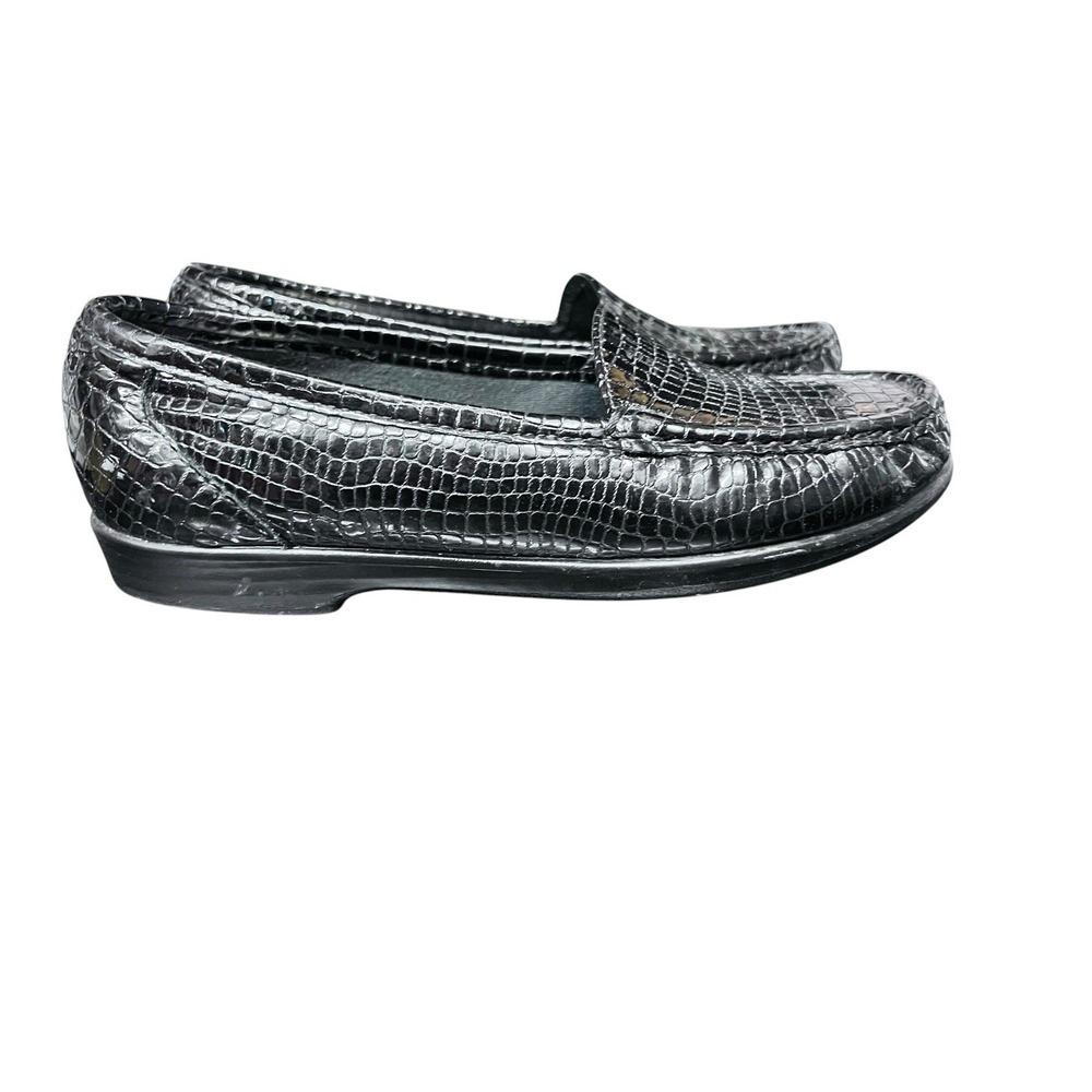 SAS Alligator Black Patent Leather Comfort Loafer SIZE 7 M
